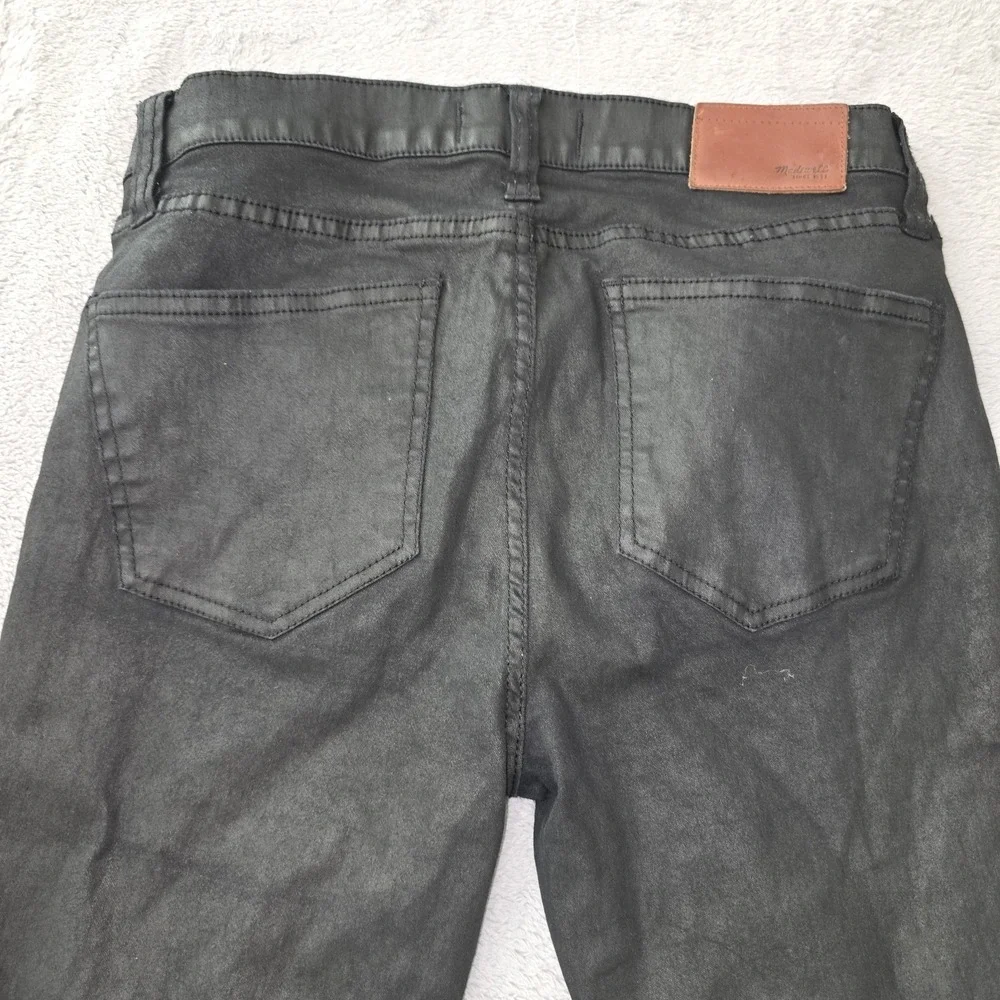 MADEWELL Black Coated SKINNY SKINNY Slim Fit Faux Leather Pants Jeans‎ 28W 29L